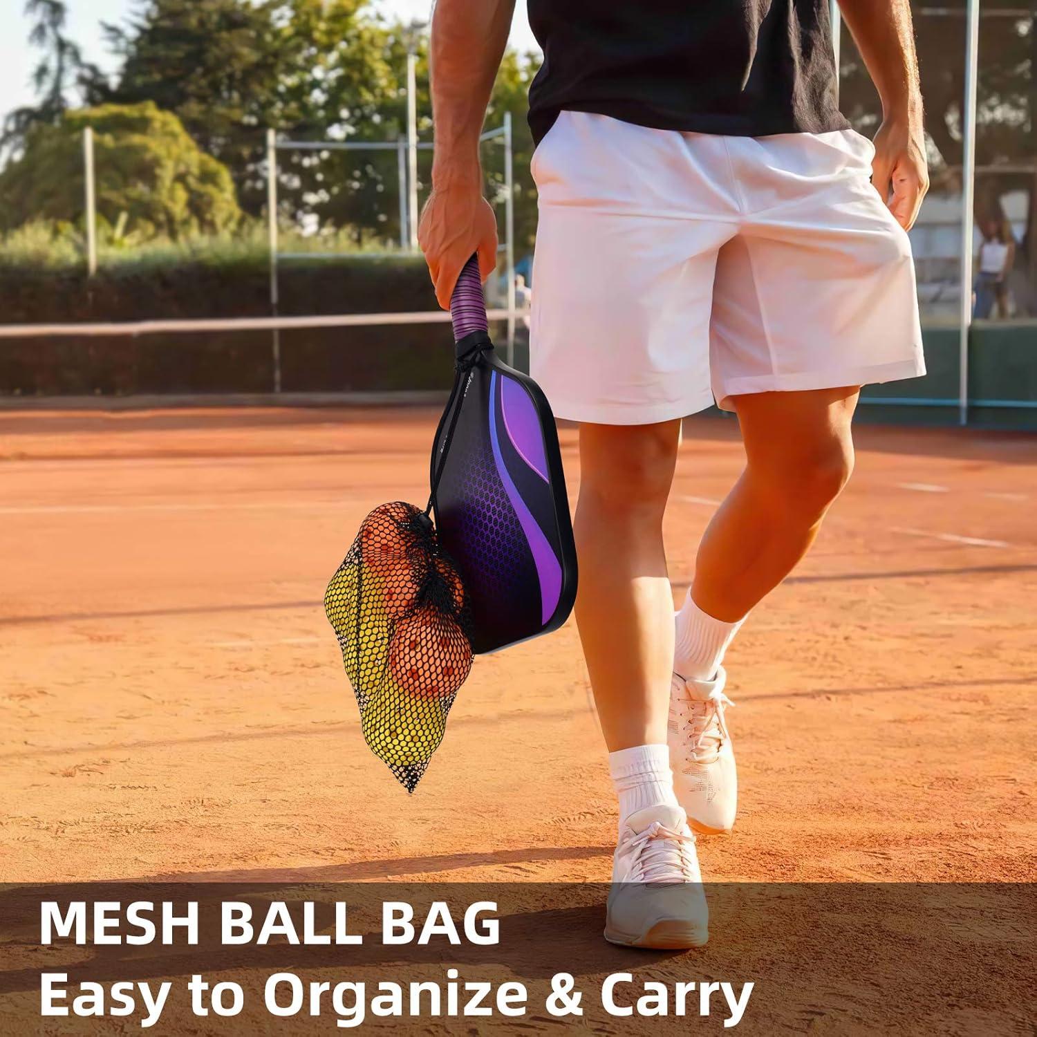 imageJoncAye Pickleball Set Outdoor Indoor PickleBall 12 Pack USAPA Standard Balls with Bag Accessories for Paddle Set Game Equipment Gifts for Men Women