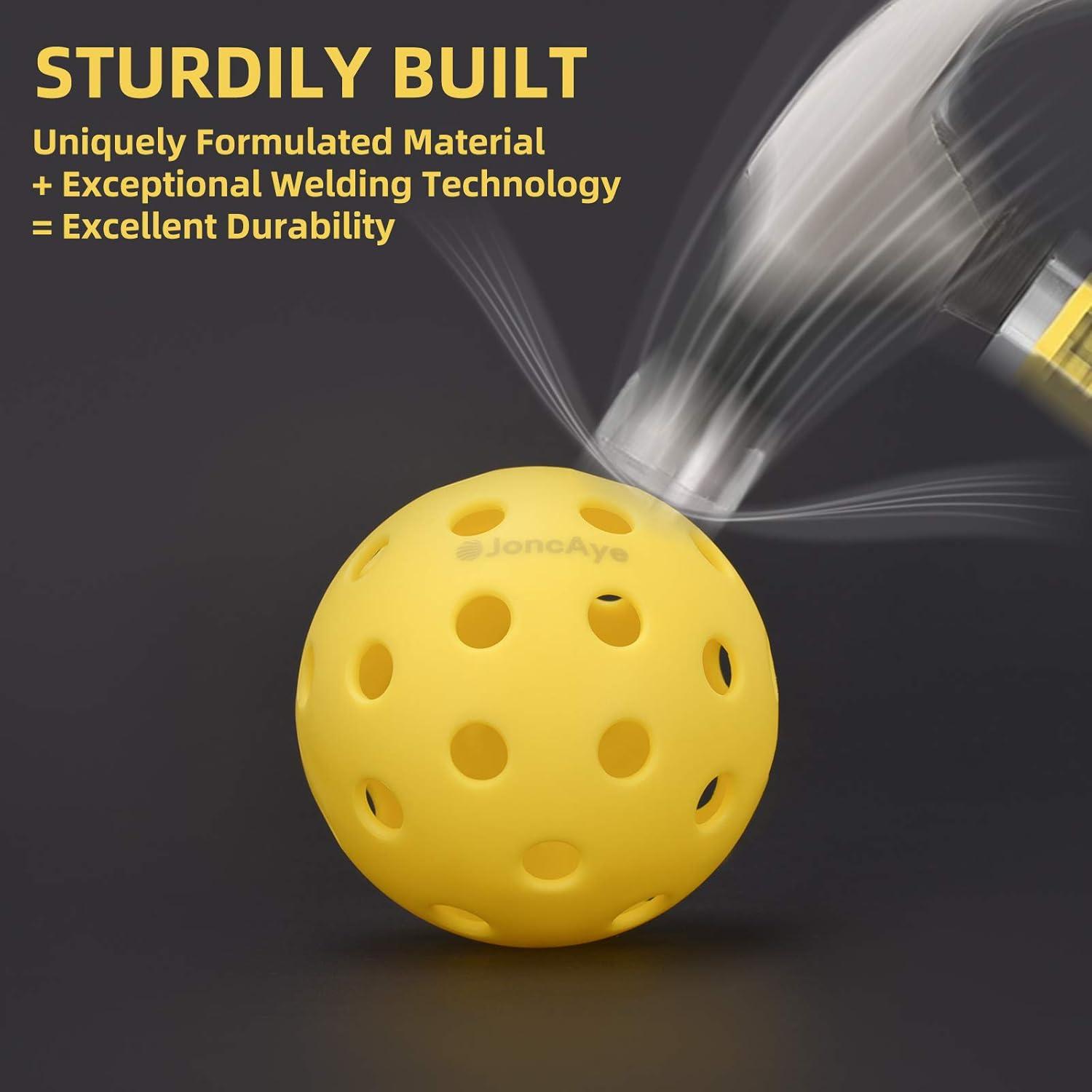 imageJoncAye Pickleball Set Outdoor Indoor PickleBall 12 Pack USAPA Standard Balls with Bag Accessories for Paddle Set Game Equipment Gifts for Men Women