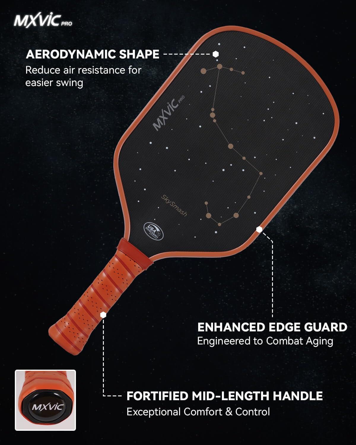 imagePro PickleballPaddle 16mm T700 Carbon Fiber Textured Surface CFS USAPA Approved Hybrid Control Paddle with Cover 2025 High Grit ampamp Spin Racket Intermediate AdvancedSkySmashBrown