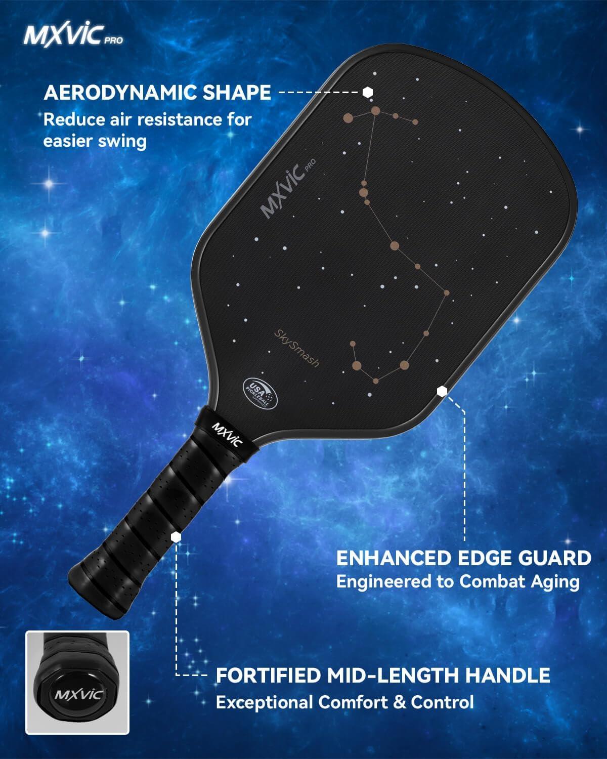 imagePro PickleballPaddle 16mm T700 Carbon Fiber Textured Surface CFS USAPA Approved Hybrid Control Paddle with Cover 2025 High Grit ampamp Spin Racket Intermediate AdvancedSkySmashBlack