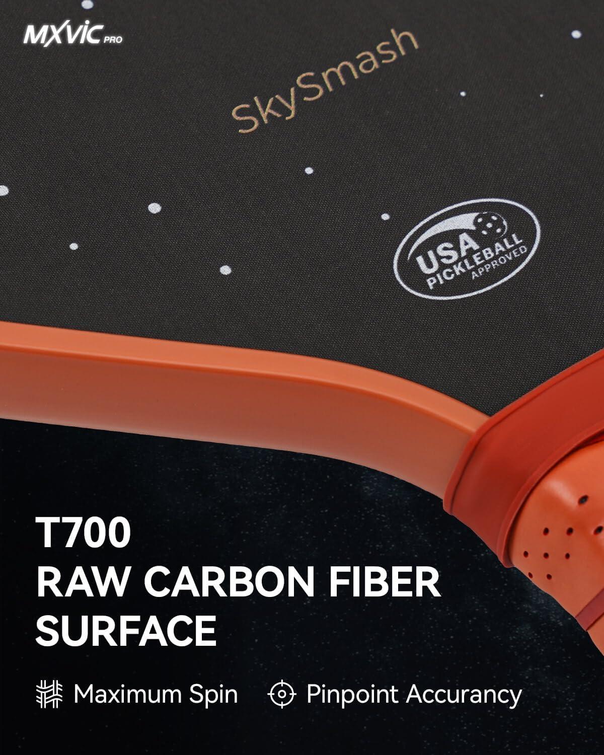 imagePro PickleballPaddle 16mm T700 Carbon Fiber Textured Surface CFS USAPA Approved Hybrid Control Paddle with Cover 2025 High Grit ampamp Spin Racket Intermediate AdvancedSkySmashBrown