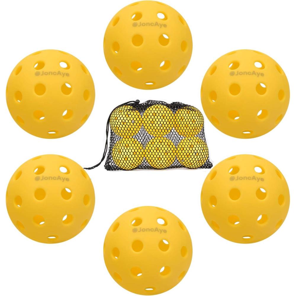 imageJoncAye Pickleball Set Outdoor Indoor PickleBall 12 Pack USAPA Standard Balls with Bag Accessories for Paddle Set Game Equipment Gifts for Men Women