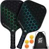 imagePickleballPaddlesSet of 4 or 2 Rackets by JoncAye USAPA Approved PickleBall Equipment with Balls Bag Accessories Fiberglass Graphite Pickleball Racquet Set for Men Women Kids AdultsBLITZ 2PK GreenBlue