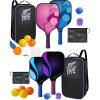 imagePickleballPaddlesSetof4 JoncAye Pickleball Rackets with 8 Balls Paddle Bag Ball Bag Lead Tape Ball Retriever  Light PickleBallRaquetteSetof4 with Accessories for Adults Kids Gifts