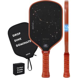imagePro PickleballPaddle 16mm T700 Carbon Fiber Textured Surface CFS USAPA Approved Hybrid Control Paddle with Cover 2025 High Grit ampamp Spin Racket Intermediate AdvancedSkySmashBrown